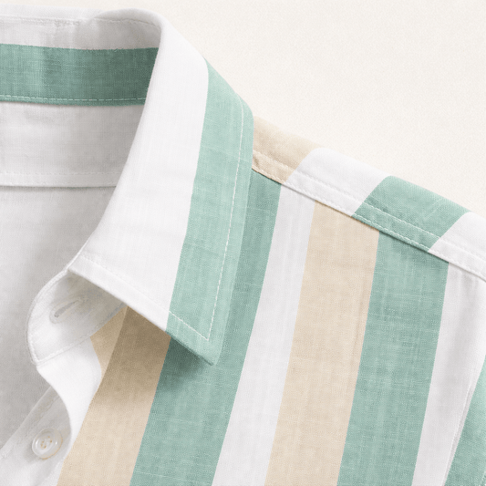 Men’s 2 Piece Summer Outfit – Striped Shirt and Shorts