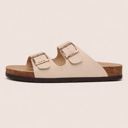 Men’s Suede Slip-On Sandals – Cork Outsole