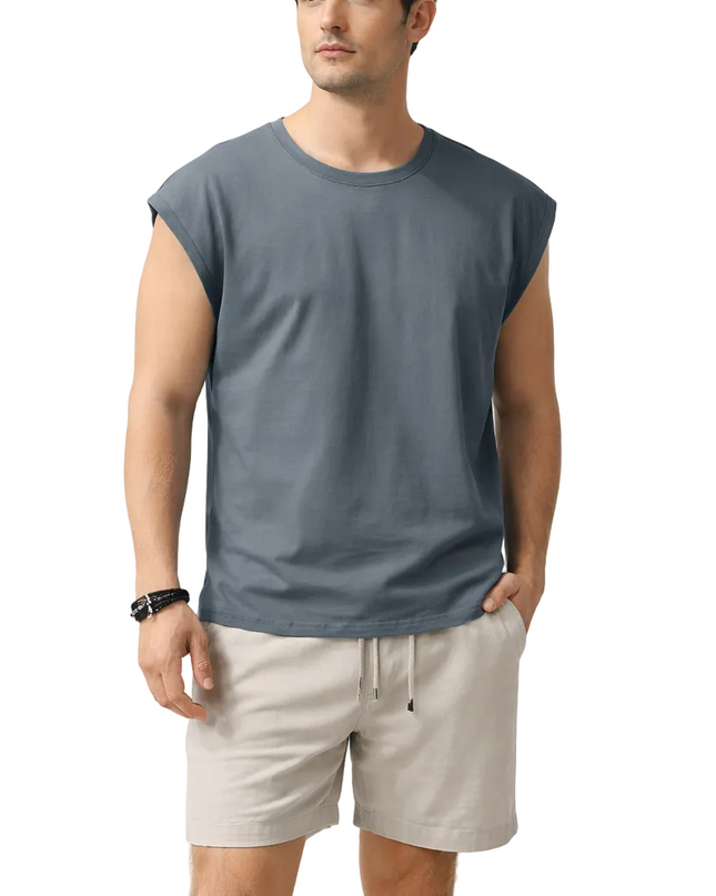 Men’s Sleeveless T-Shirt with Round Neck