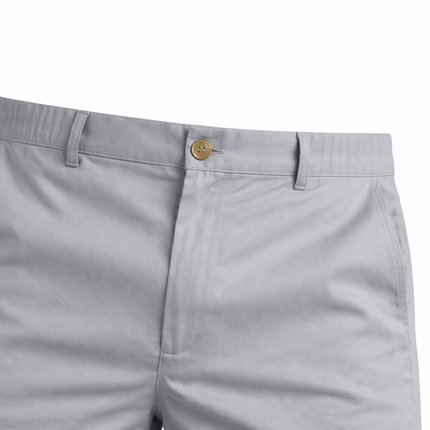 Men’s Light Grey Shorts with Button Closure