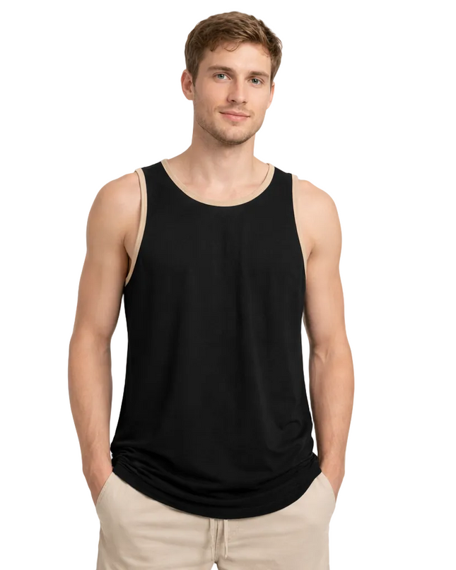 Men’s Tank Top with Contrast Trim