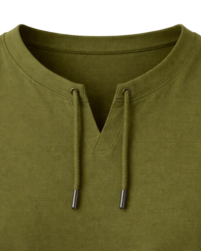 Men’s Sleeveless Top with Drawstring Neck Detail