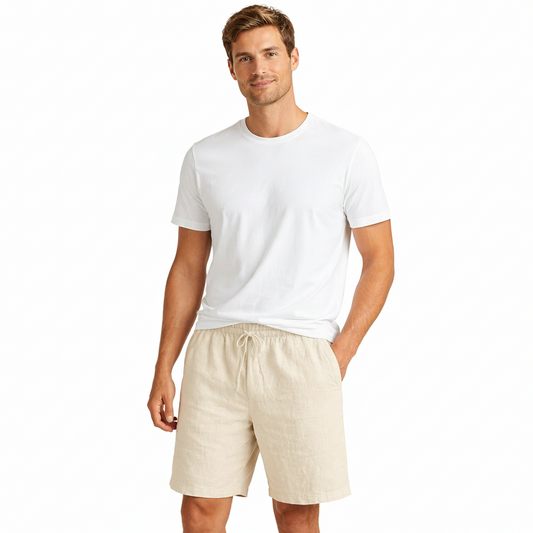 Men’s Drawstring Summer Shorts – Cotton Linen