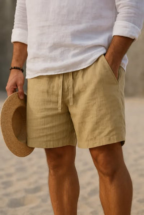 Ashton | Cotton Linen Drawstring Summer Shorts
