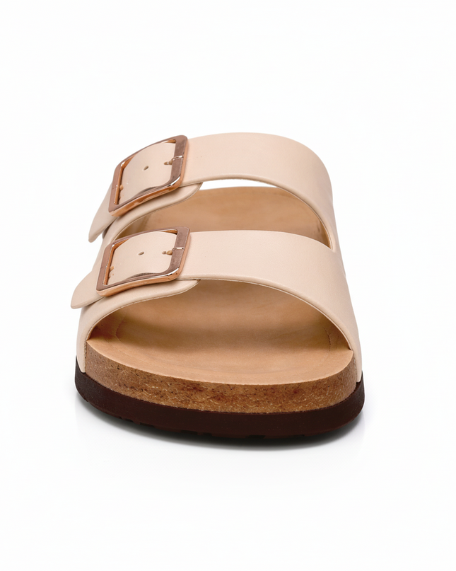 Double-Buckle Slide Sandal