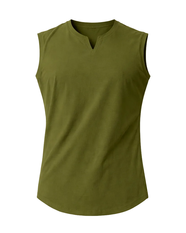 Men’s Sleeveless Top with Drawstring Neck Detail