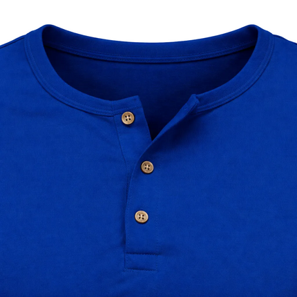 Men’s Short Sleeve Henley T-Shirt in Solid Color