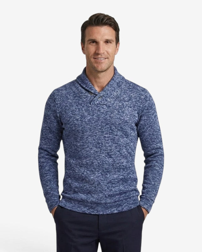 Men's Knitted Hoodie in Regular Fit – Shawl Collar Layer