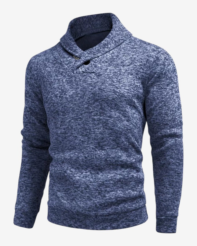 Men's Knitted Hoodie in Regular Fit – Shawl Collar Layer