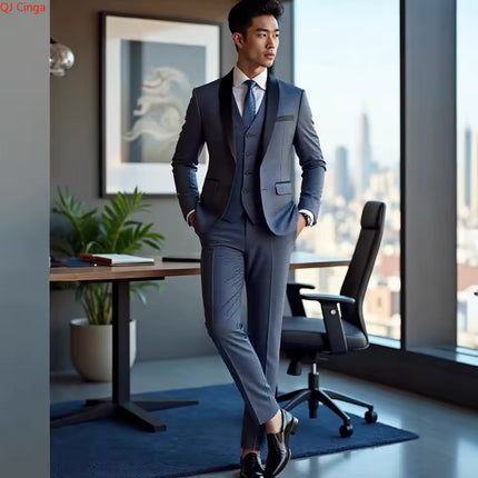 Otis | Tailored 3 Piece Shawl Lapel Wedding Suit Set