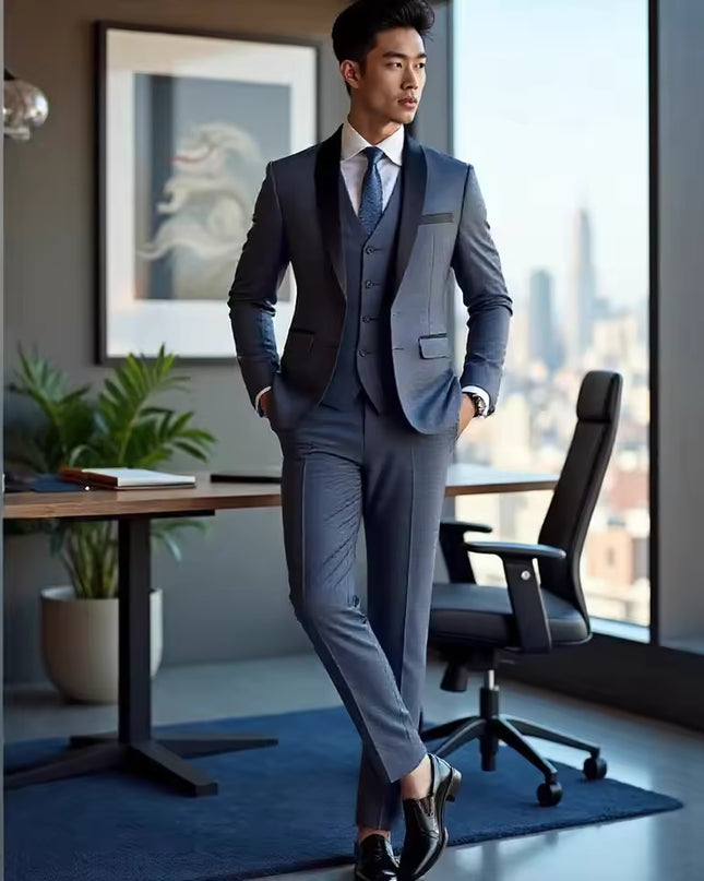 Otis | Tailored 3 Piece Shawl Lapel Wedding Suit Set