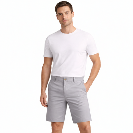 Men’s Light Grey Shorts with Button Closure