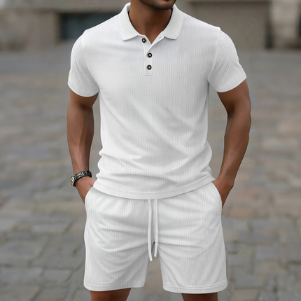 Abel | Ribbed Polo Shirt and Shorts Set