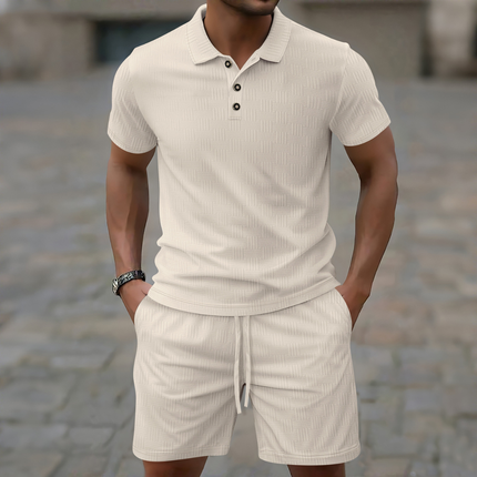 Abel | Ribbed Polo Shirt and Shorts Set