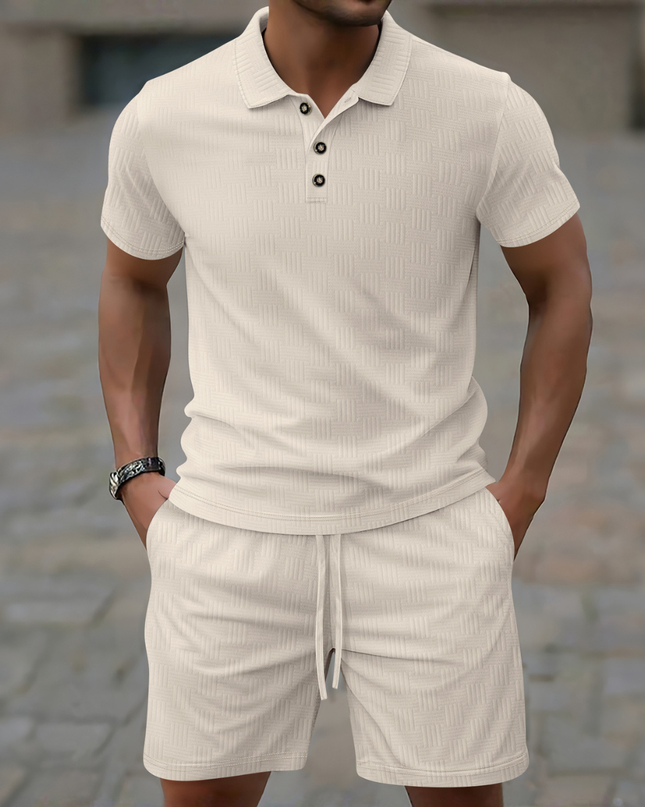 Abel | Ribbed Polo Shirt and Shorts Set