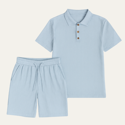 Abel | Ribbed Polo Shirt and Shorts Set