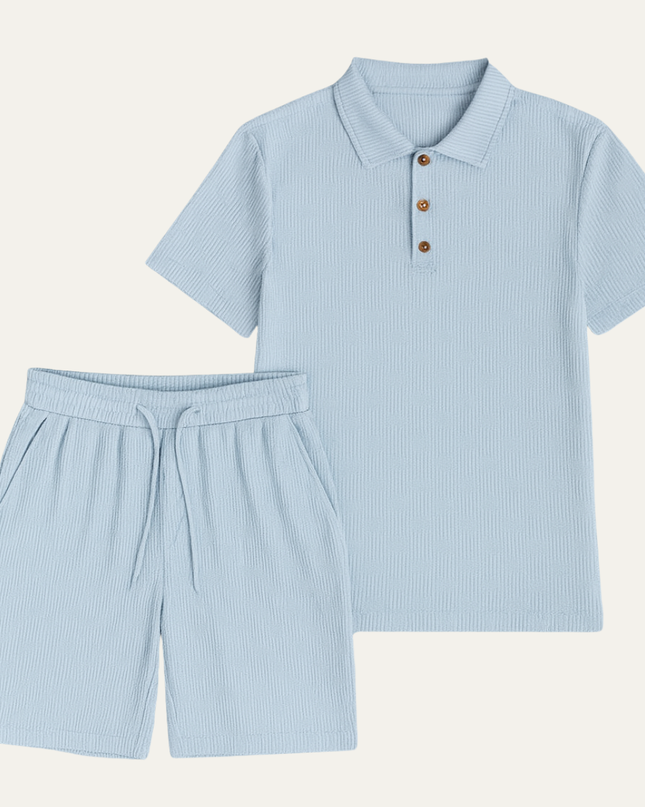 Abel | Ribbed Polo Shirt and Shorts Set