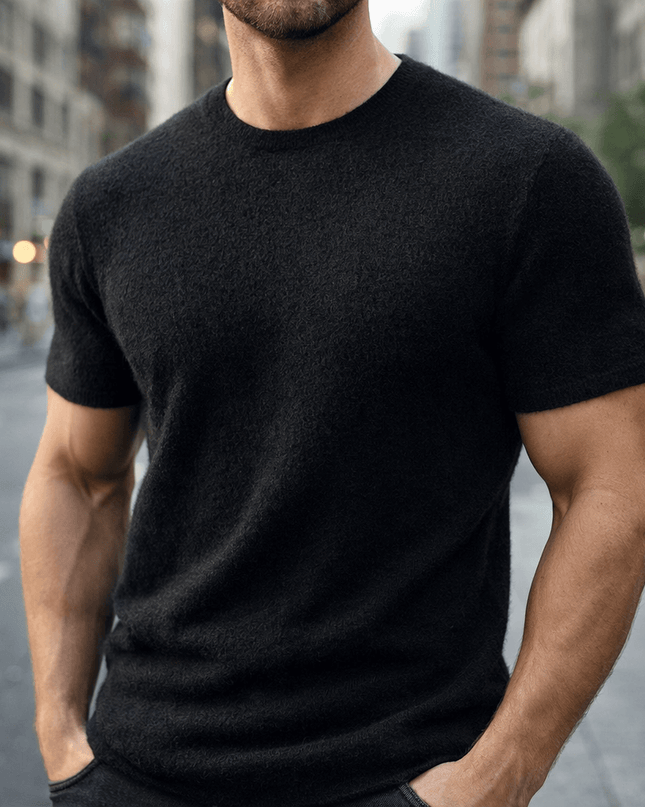 Abel | Textured Crew Neck Short Sleeve Tee