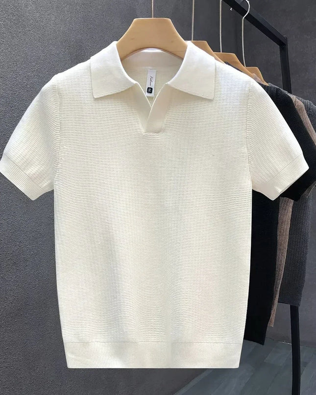 Alden | Textured Knit Polo Shirt for Men