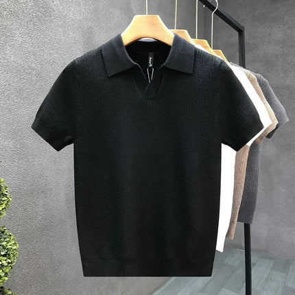 Alden | Textured Knit Polo Shirt for Men