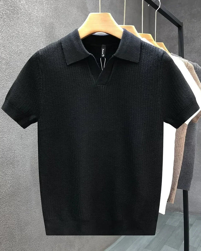 Alden | Textured Knit Polo Shirt for Men