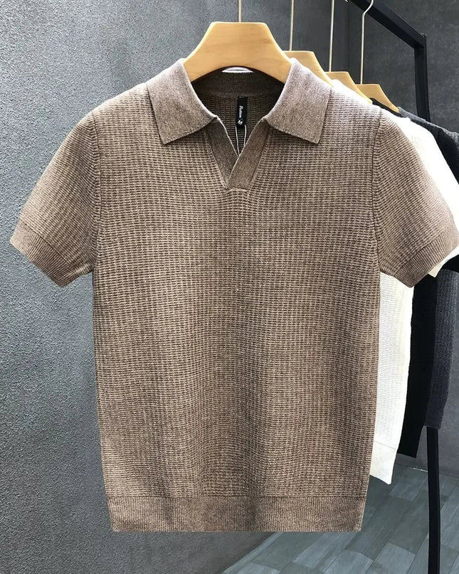 Alden | Textured Knit Polo Shirt for Men