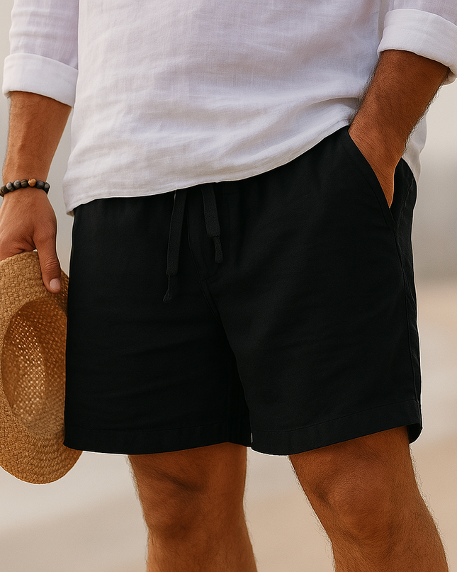 Ashton | Cotton Linen Drawstring Summer Shorts