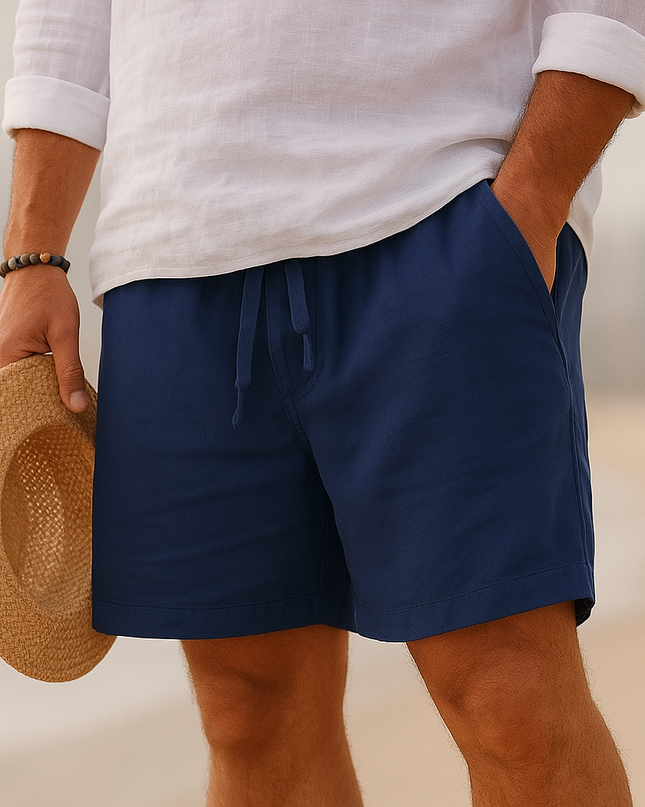 Ashton | Cotton Linen Drawstring Summer Shorts