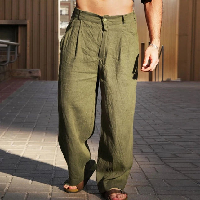 Callum | Relaxed Fit Linen-Blend Summer Trousers