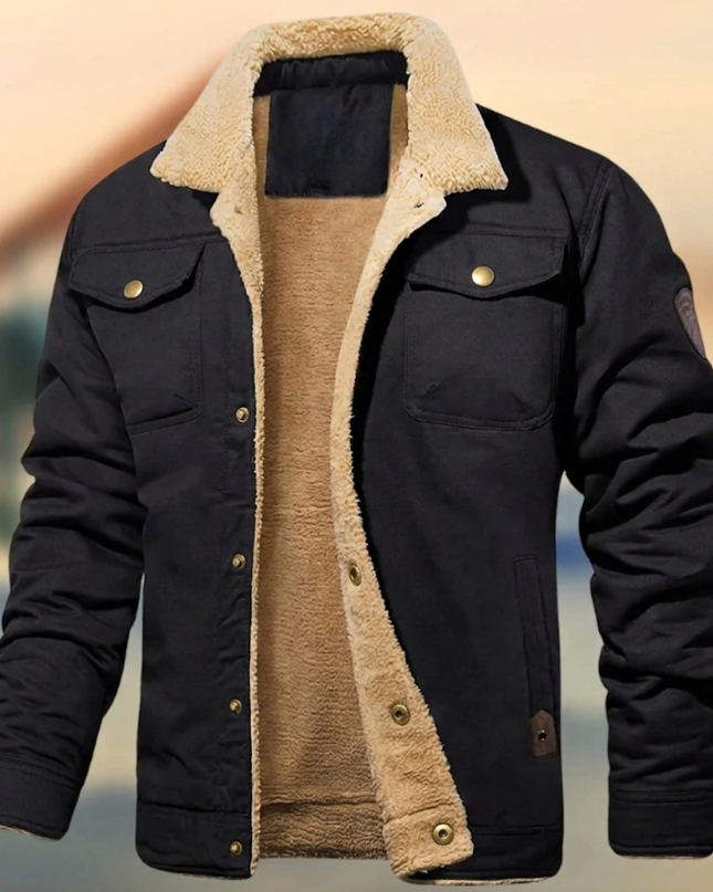 Cedric | Men's Quilted Jacket – Sherpa Collar Button-Down