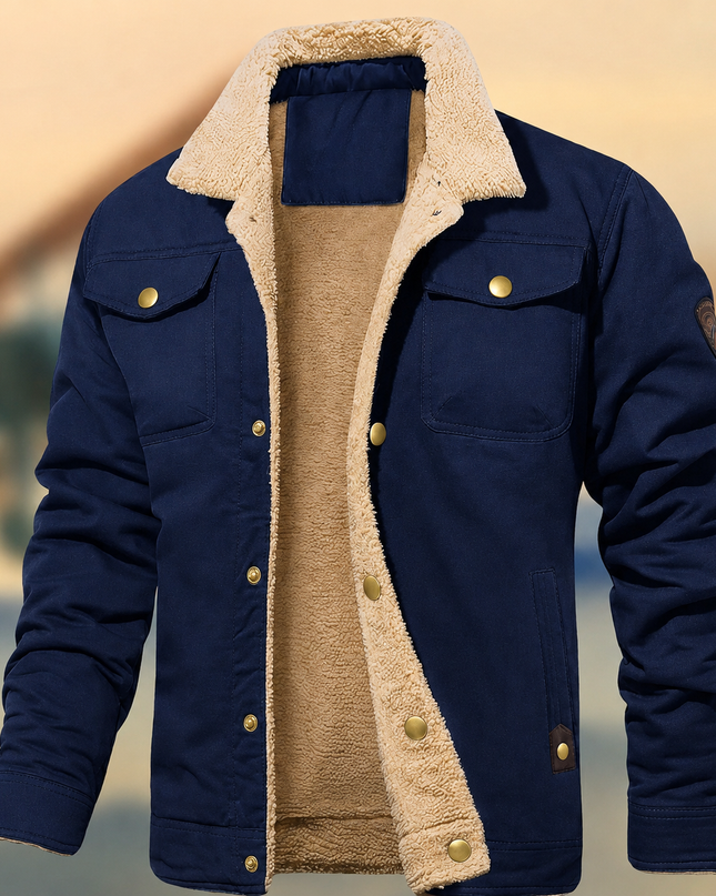 Cedric | Men's Quilted Jacket – Sherpa Collar Button-Down