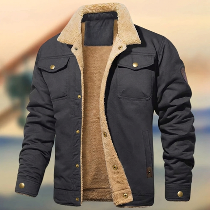 Cedric | Men's Quilted Jacket – Sherpa Collar Button-Down