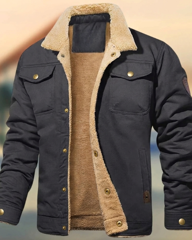 Cedric | Men's Quilted Jacket – Sherpa Collar Button-Down