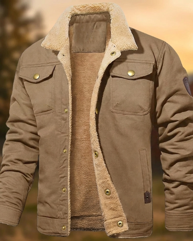 Cedric | Men's Quilted Jacket – Sherpa Collar Button-Down
