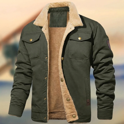Cedric | Men's Quilted Jacket – Sherpa Collar Button-Down