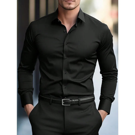 Damian | Stretch Slim Fit Long Sleeve Button-Up Shirt