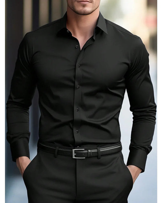 Damian | Stretch Slim Fit Long Sleeve Button-Up Shirt