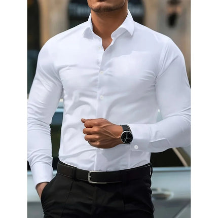Damian | Stretch Slim Fit Long Sleeve Button-Up Shirt