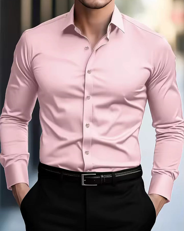 Damian | Stretch Slim Fit Long Sleeve Button-Up Shirt