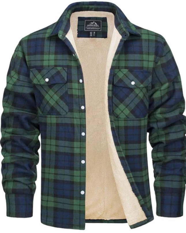 Dawson | Men's Sherpa-Lined Shacket – Plaid Button Jacket