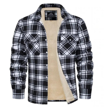 Dawson | Men's Sherpa-Lined Shacket – Plaid Button Jacket