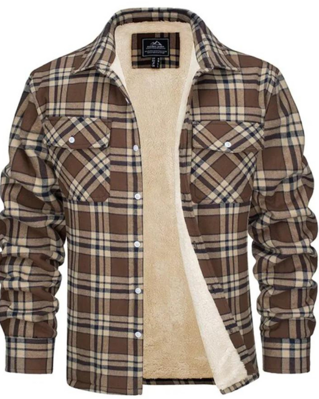 Dawson | Men's Sherpa-Lined Shacket – Plaid Button Jacket