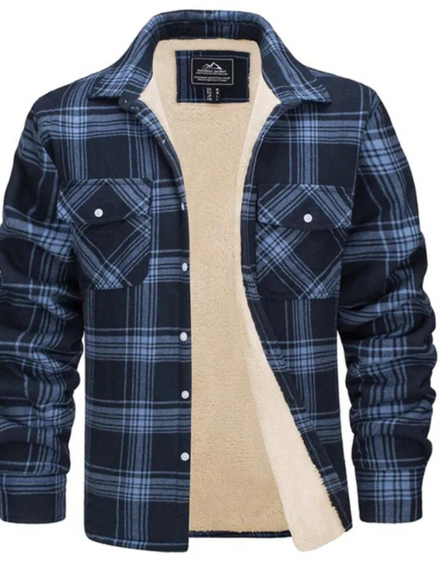 Dawson | Men's Sherpa-Lined Shacket – Plaid Button Jacket