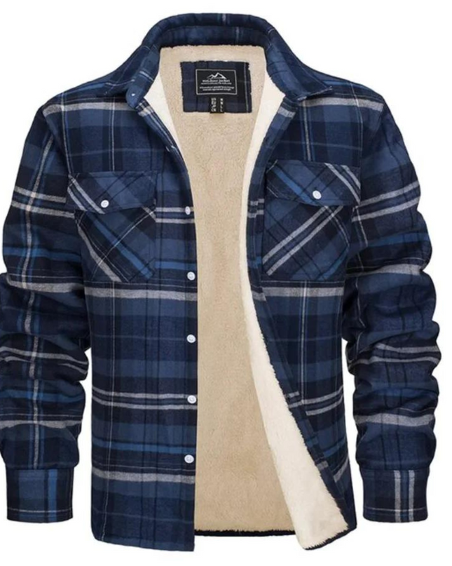Dawson | Men's Sherpa-Lined Shacket – Plaid Button Jacket