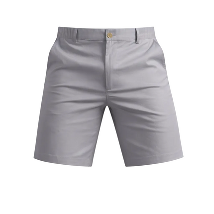 Men’s Light Grey Shorts with Button Closure