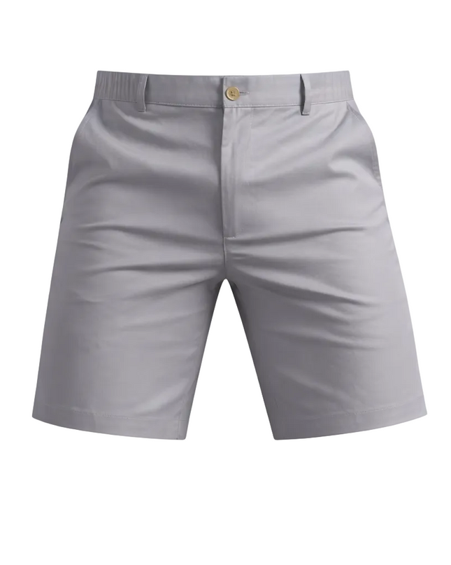 Men’s Light Grey Shorts with Button Closure