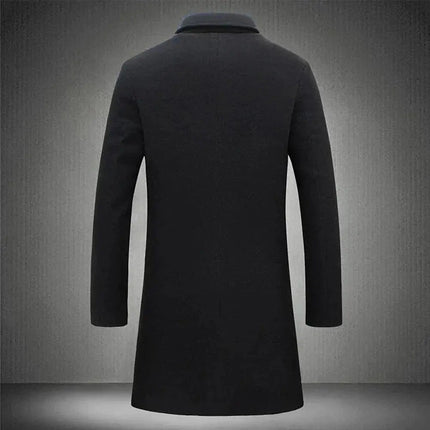 Edison | Men's Overcoat – Slim-Fit Long Tailored Coat
