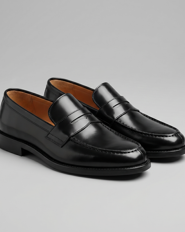 Edward | Classic Leather Penny Loafers with Slip-On Design