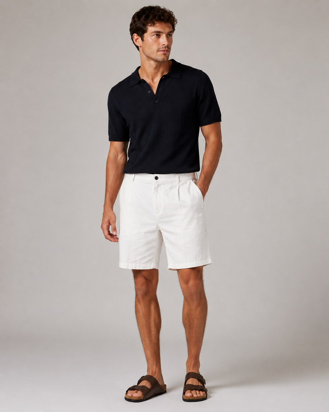 Edward | Tailored Cotton Twill Summer Shorts