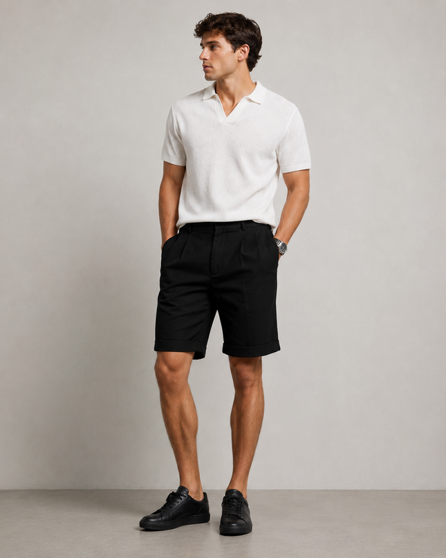 Edward | Tailored Cotton Twill Summer Shorts